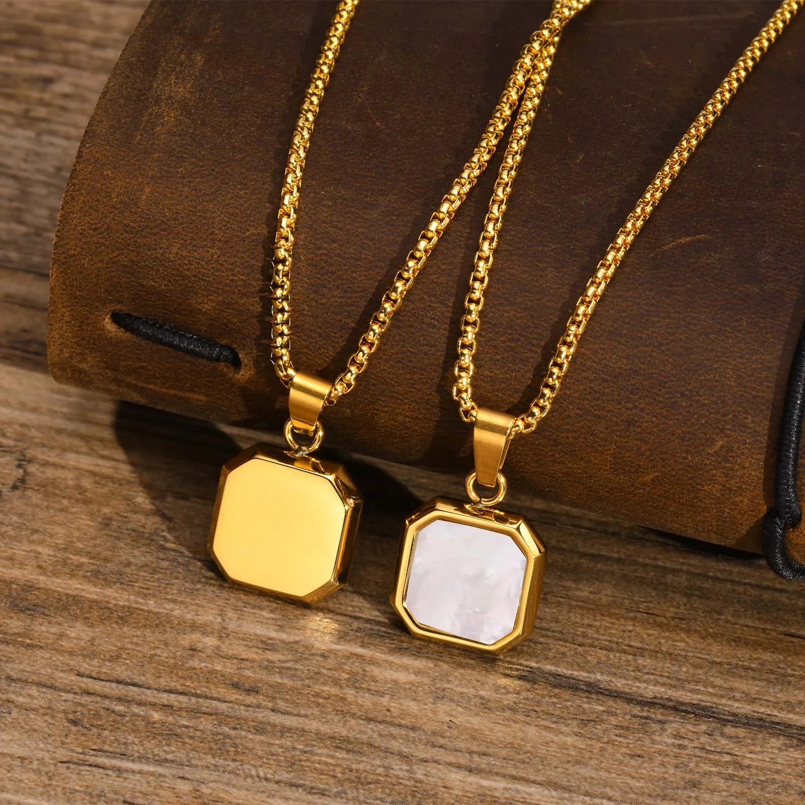 Square stone pendant