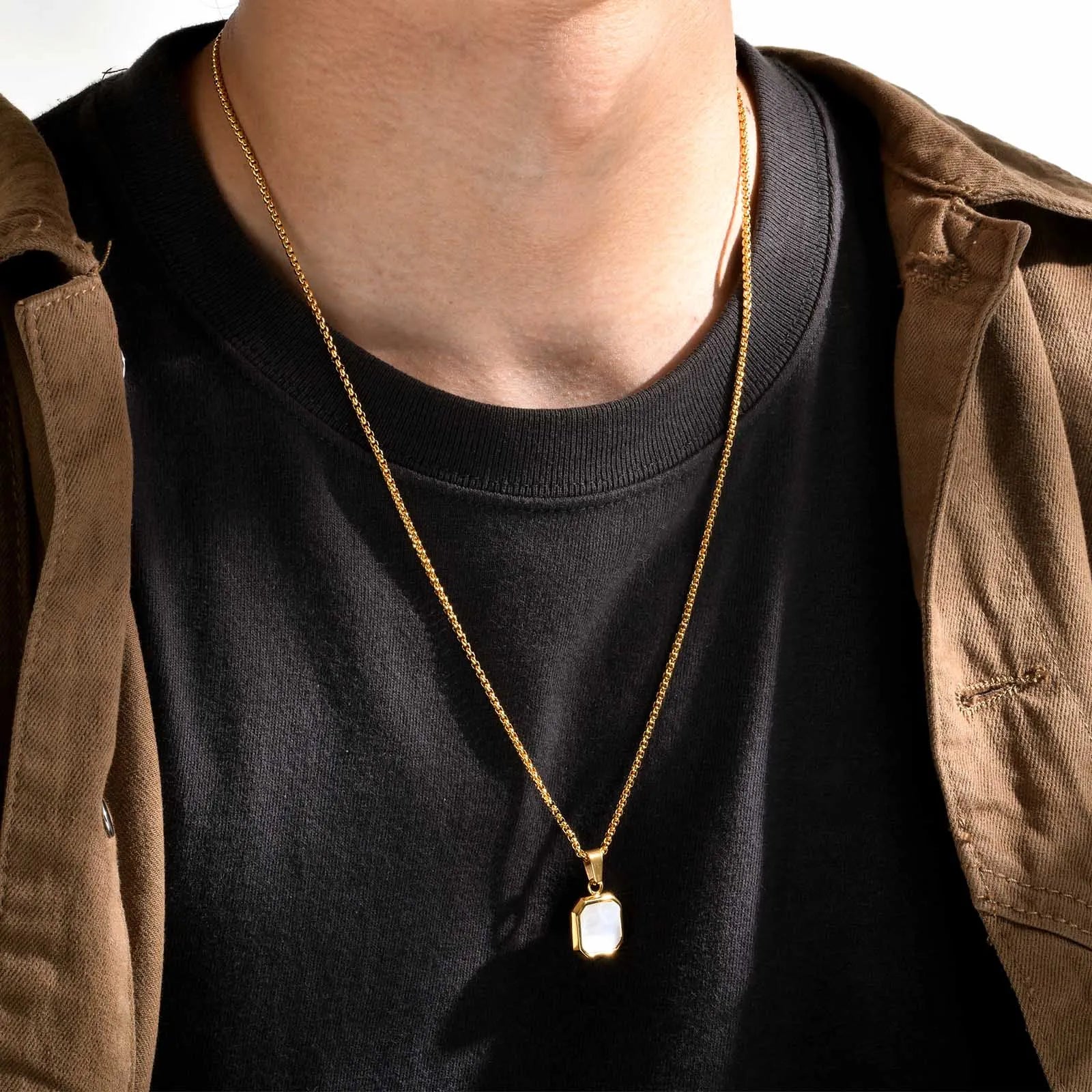Square stone pendant