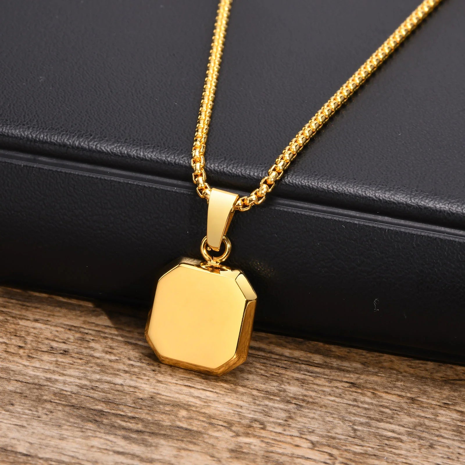 Square stone pendant