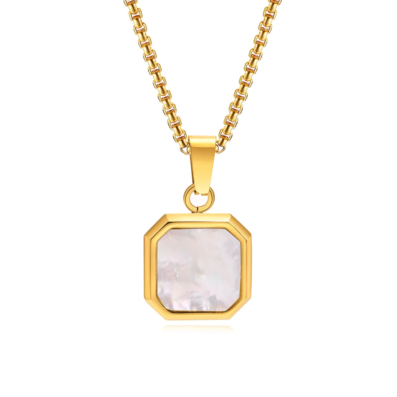 Square stone pendant